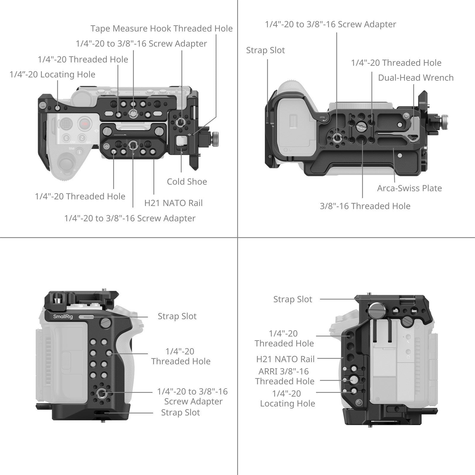 SmallRig HawkLock Комплект клетка Advanced със система за монтаж на тръби за Sony FX5 6924
