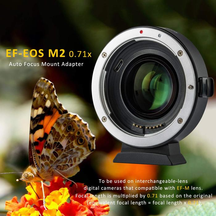 Viltrox EF-EOS M2 Automatic focus 0.71x Canon EF-mount series lens to be used on EOS M camera