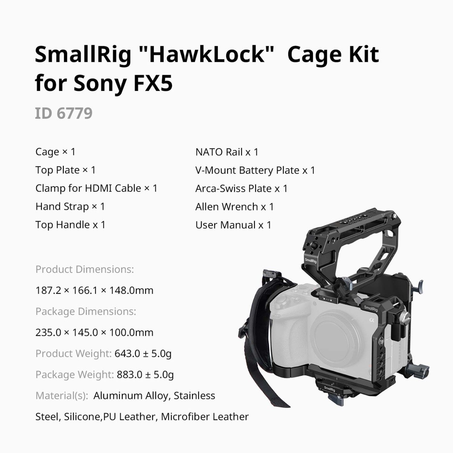 SmallRig HawkLock Комплект клетка за Sony FX5 6779