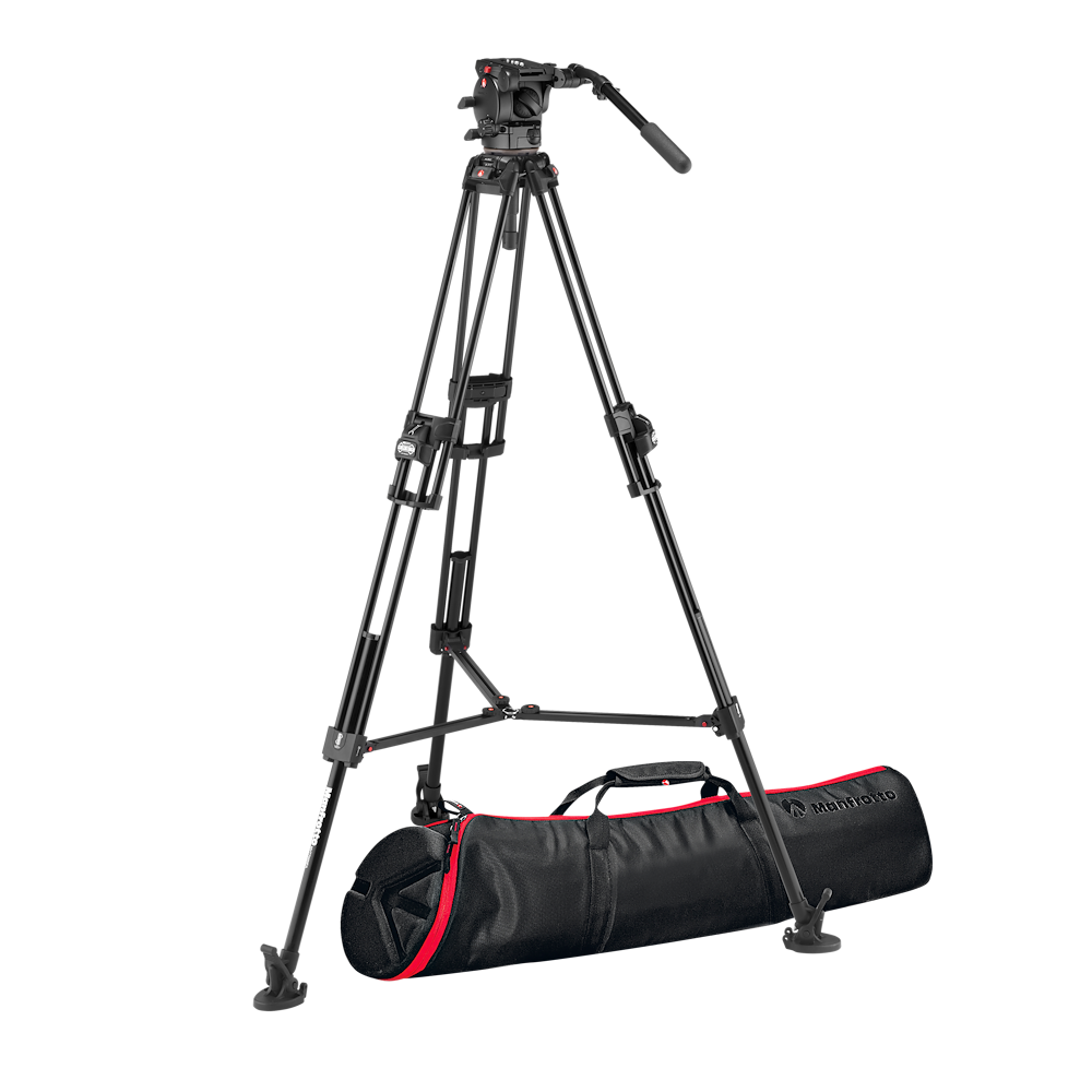 Manfrotto 526o Video Head with 645 Fast Twin Aluminum Tripod
