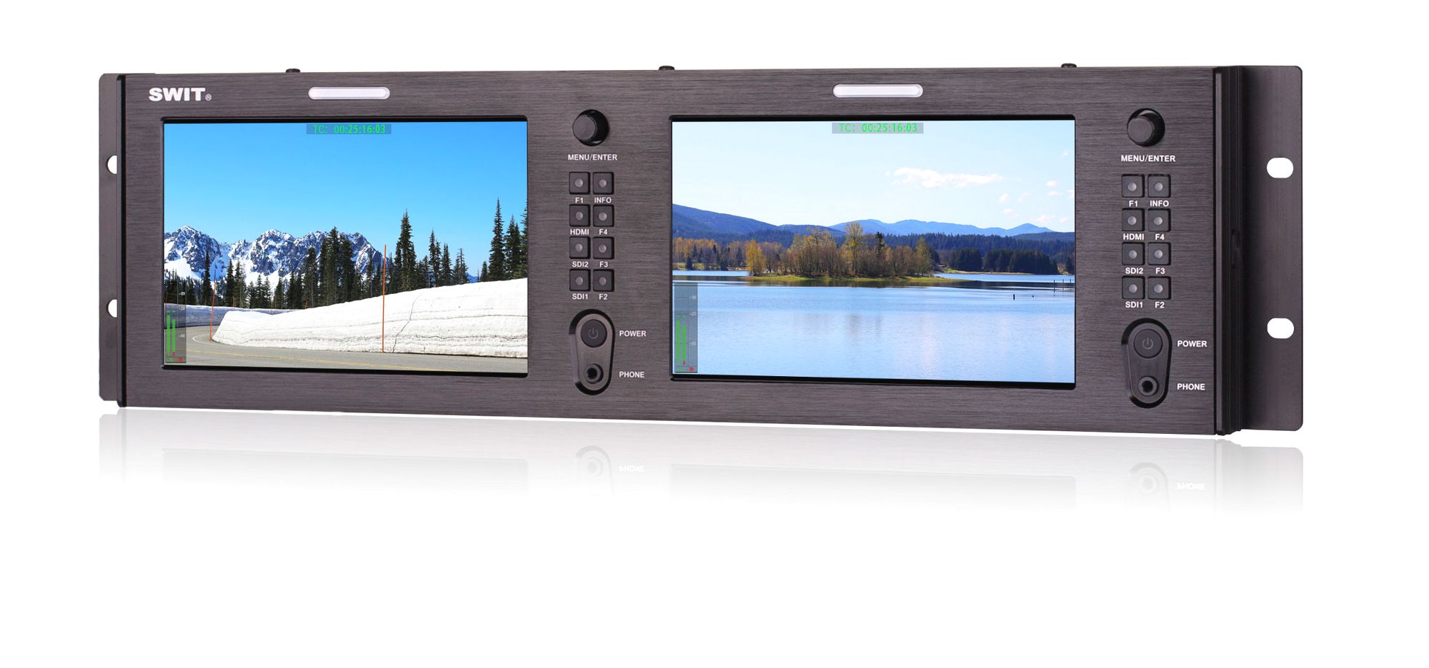 SWIT M-1073H Dual 7-inch FHD Rack (19 Inch) LCD Monitor