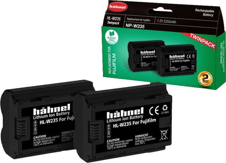 Двоен пакет Батерия Hahnel HL-W235 (заместител на Fujifilm NP-W235) -