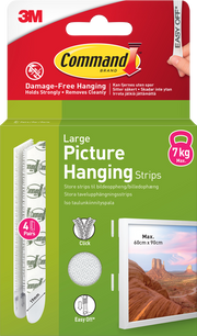 3M Command Strips White Large 4 Sets