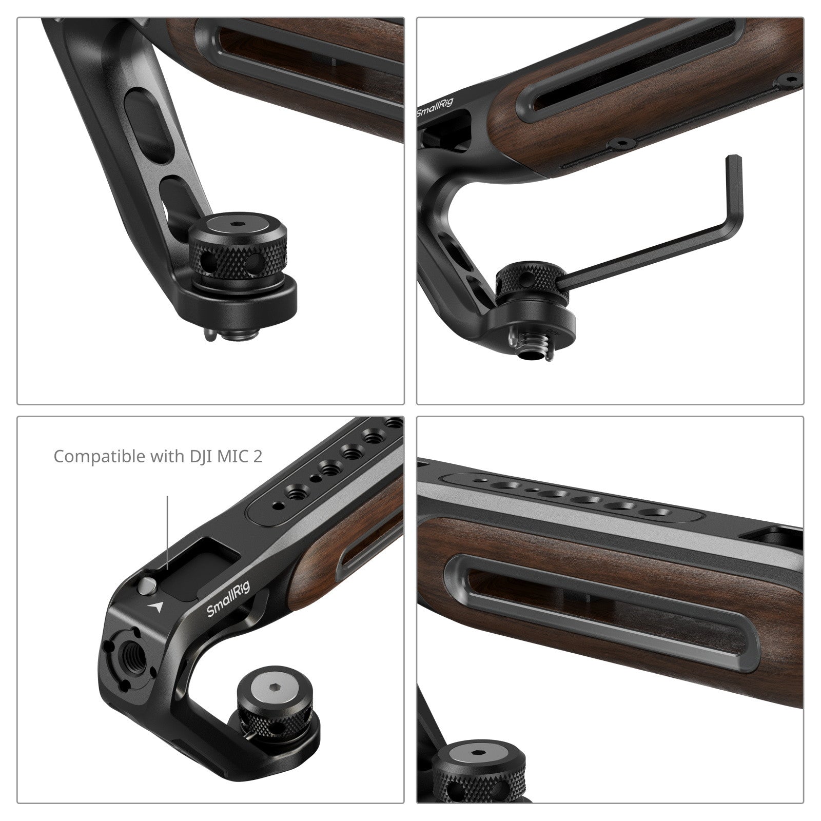 SmallRig дървена горна дръжка с 1/4'„-20 и ARRI 3/8“'-16 фиксиращ винт 5252