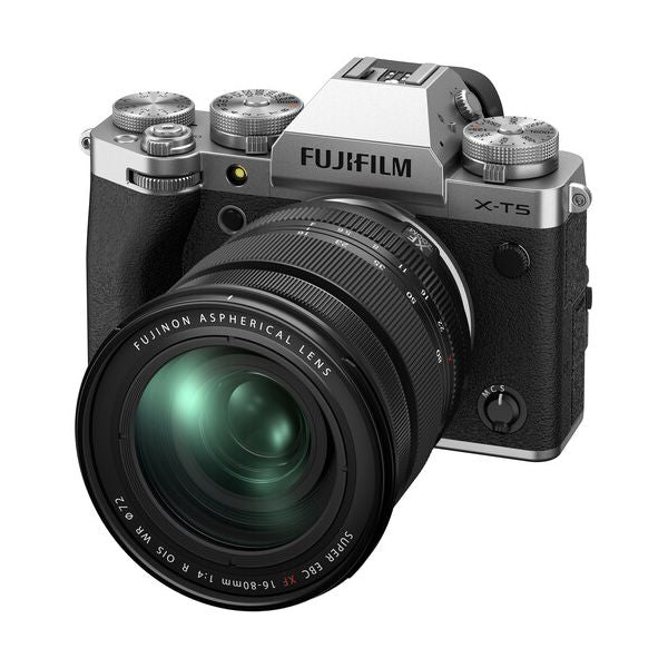Фотоапарат Fujifilm X-T5 (сребърен) с обектив Fujifilm Fujinon XF 16-80mm f4 R OIS WR