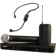 Безжична с-ма Shure BLX1288E/PGA31+PG58-K3E(606-630 MHz) - Двуканален приемник, ръчен микрофон и хедсет микрофон
