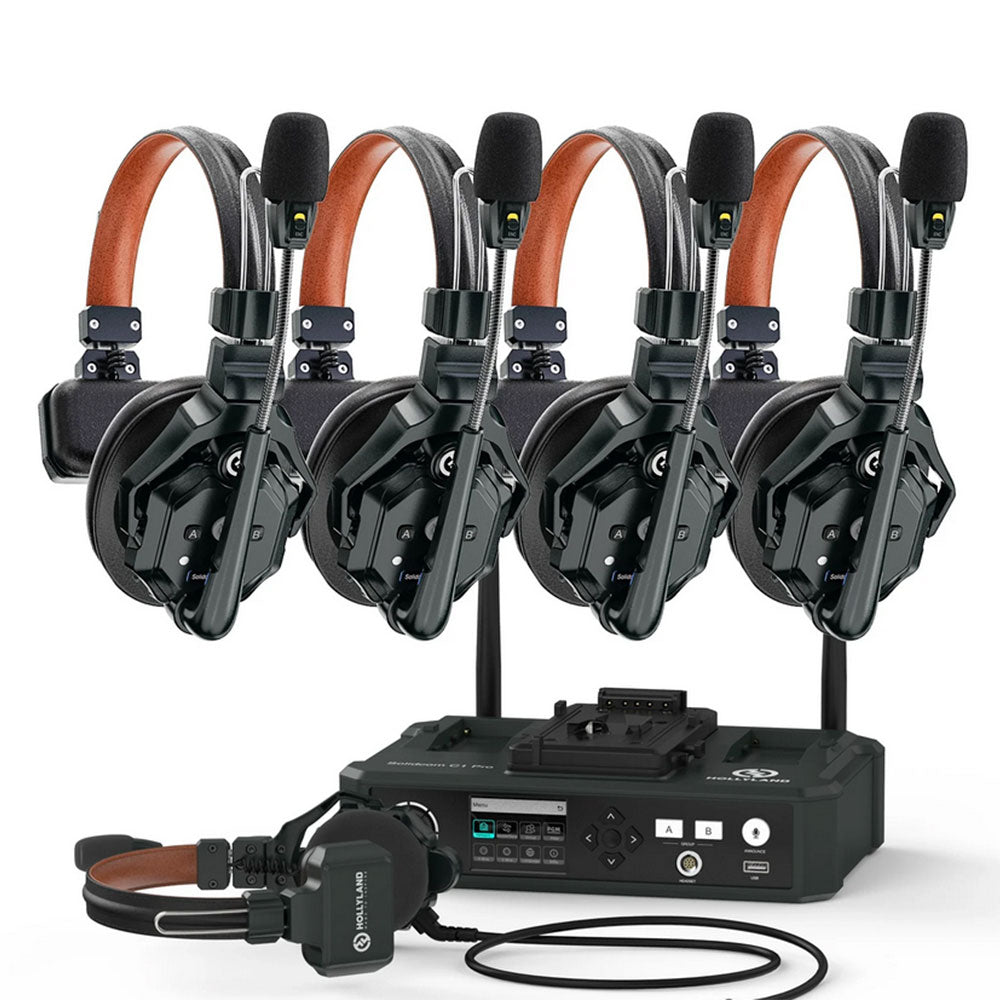 Интерком 4 слушалки Hollyland Solidcom C1 Pro Hub - 4S  с базова станция