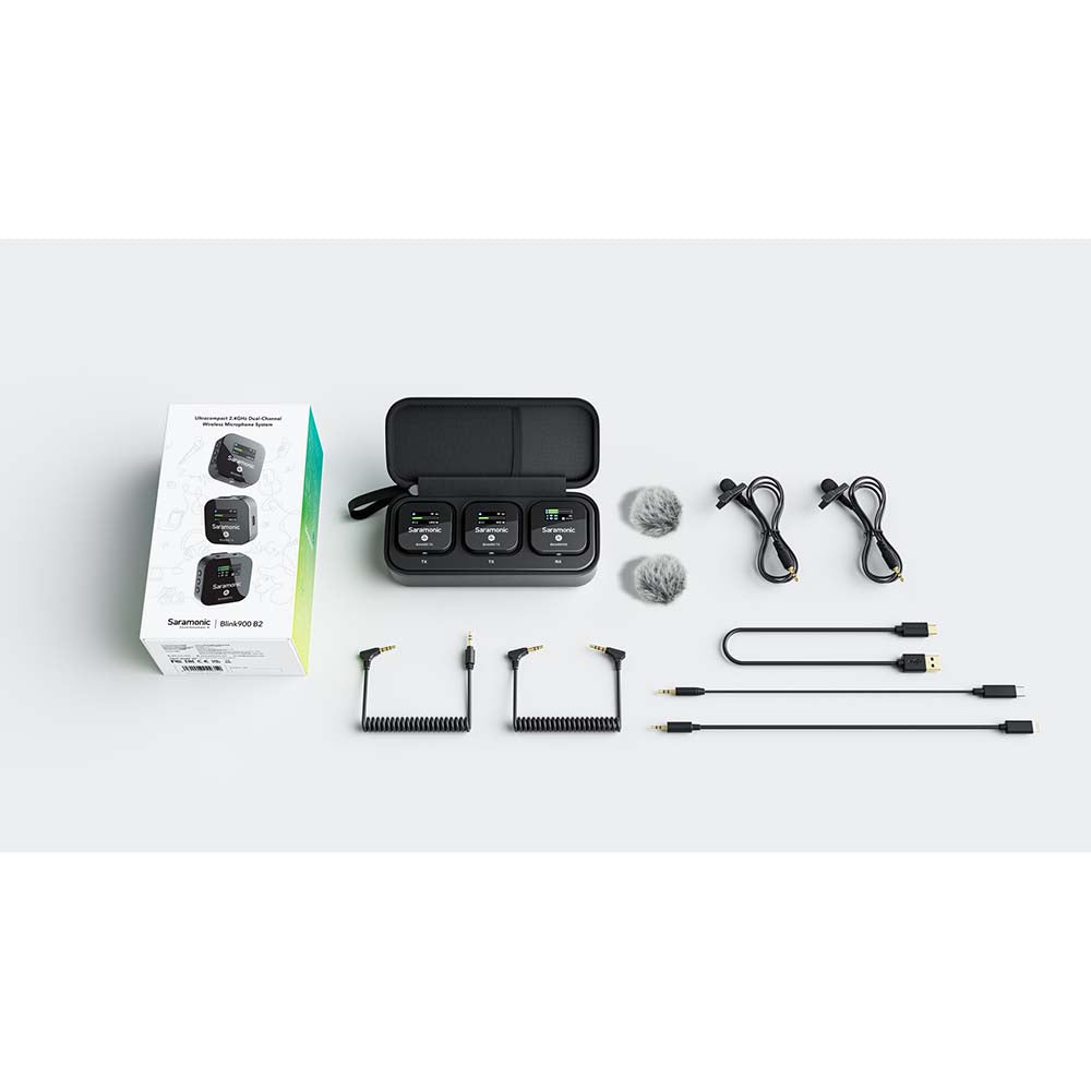Saramonic Blink 900 B2 2-Person Wireless Clip-On Mic System With Lavaliers & Dual Receiver