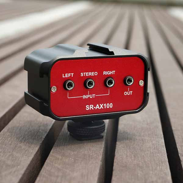 Мини аудио миксер с 2 моно и 1 стерео входове за DSLR фотоапарати и камери - Saramonic SR-AX100