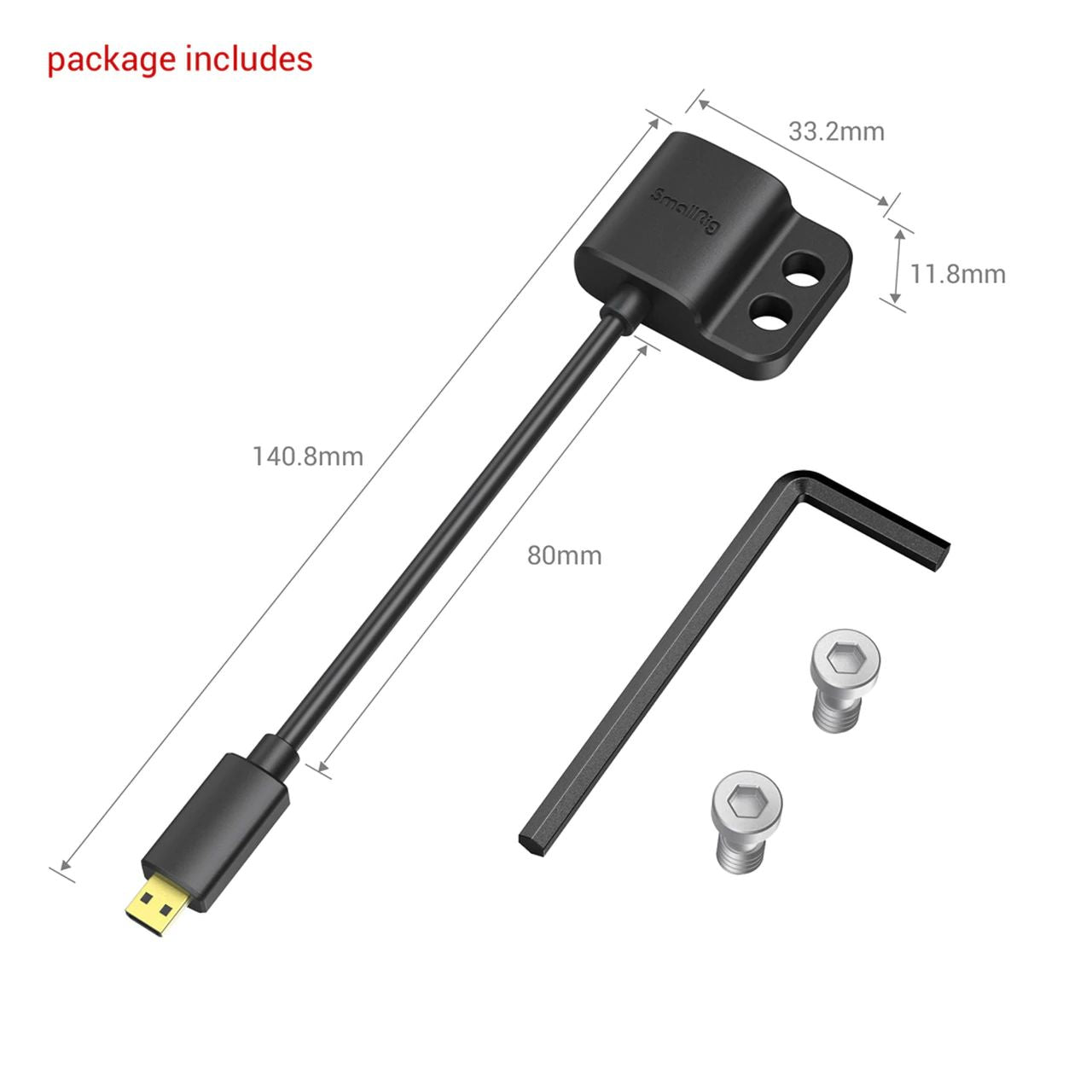 SmallRig Ultra Slim 4K HDMI Adapter Cable (D To A) 3021