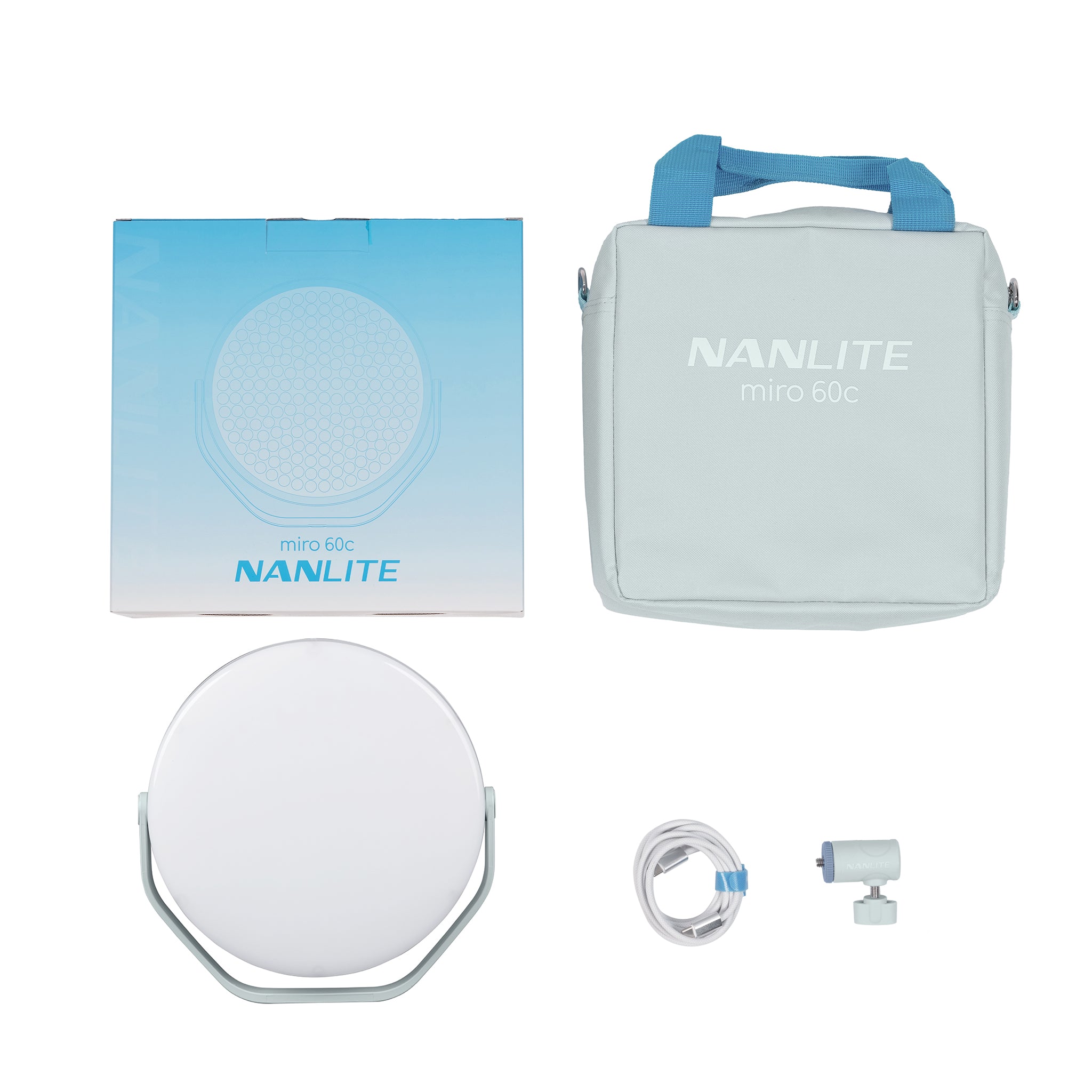 Кръгъл диоден панел NANLITE miro 60c LED Full-color (Mint Blue)