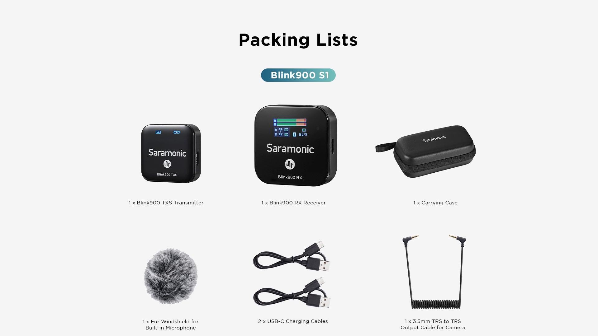 Saramonic Blink 900 S1 Wireless Clip-On Mic System With Lavalier & Dual Receiver