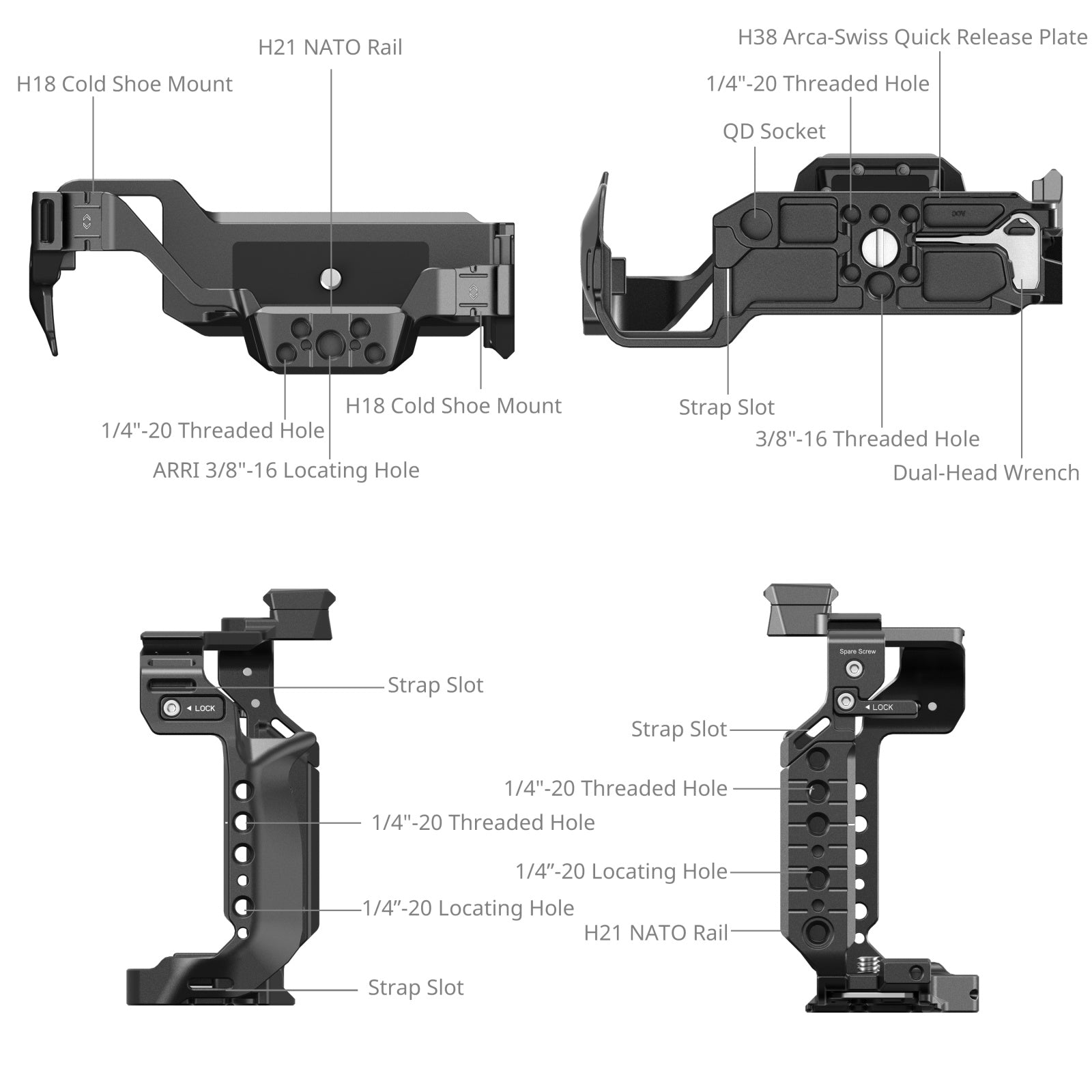 Клетка SmallRig за камера Panasonic LUMIX S1R II / S1M2, S5 II / S5 IIX / G9 II