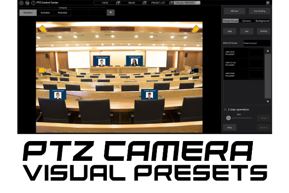 Panasonic PTZ Control Center chargeable software option; Multi-Preset Control with interactive GUI