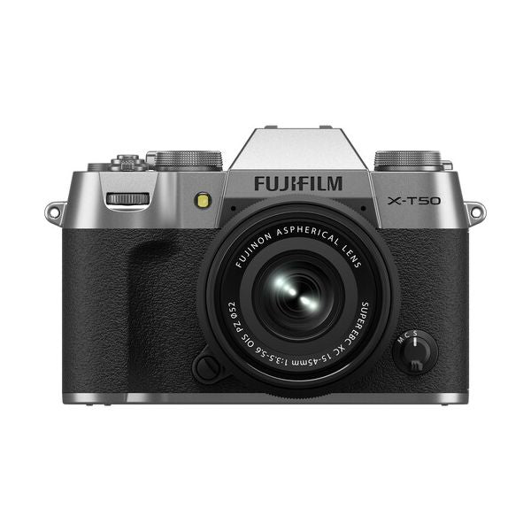 FUJIFILM X-T50 Mirrorless Camera with 15-45mm f/3.5-5.6 Lens Silver