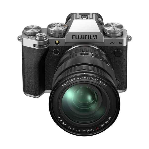 Фотоапарат Fujifilm X-T5 (сребърен) с обектив Fujifilm Fujinon XF 16-80mm f4 R OIS WR
