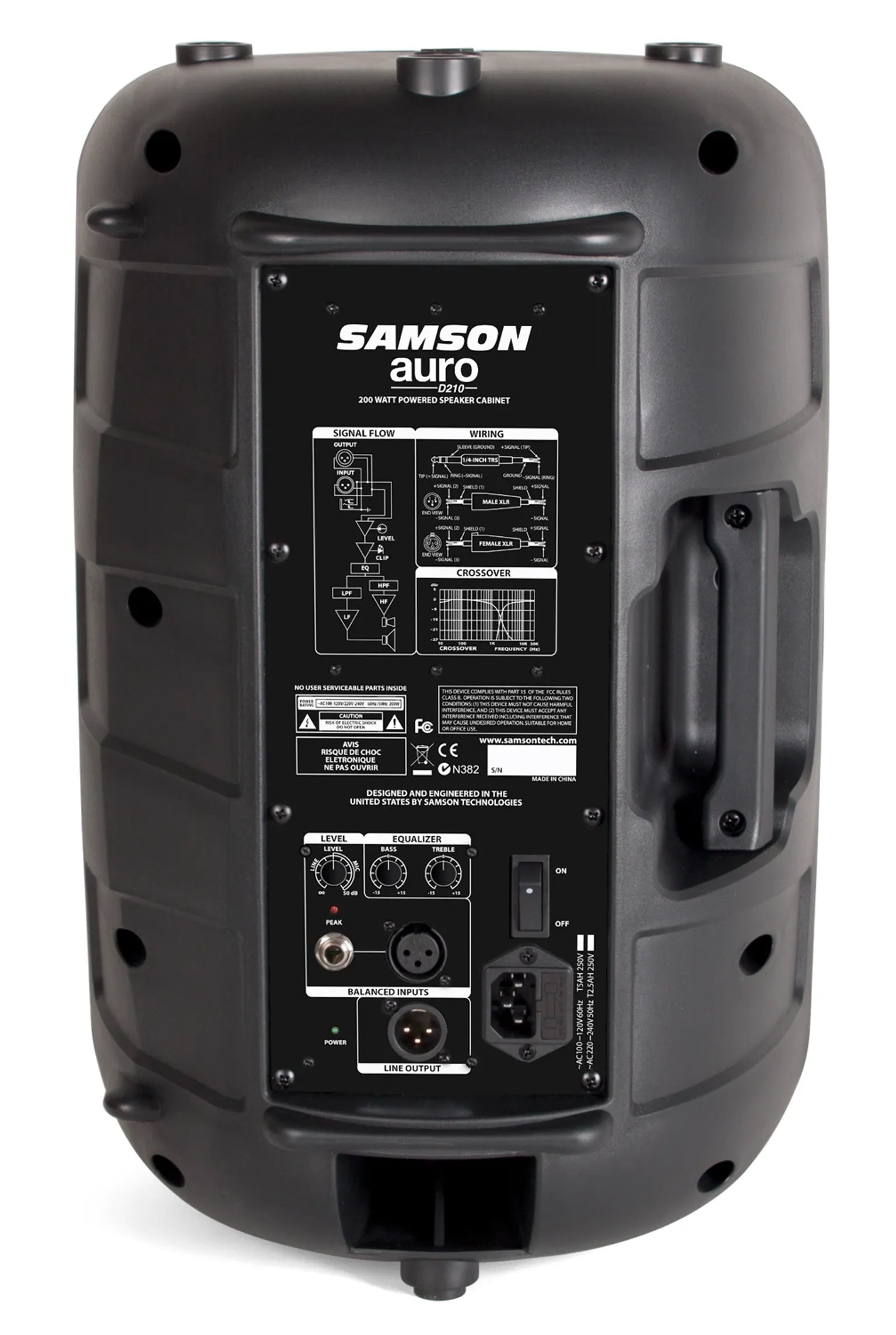 Samson Auro D210 Active PA Speaker - 10 inch bass speaker