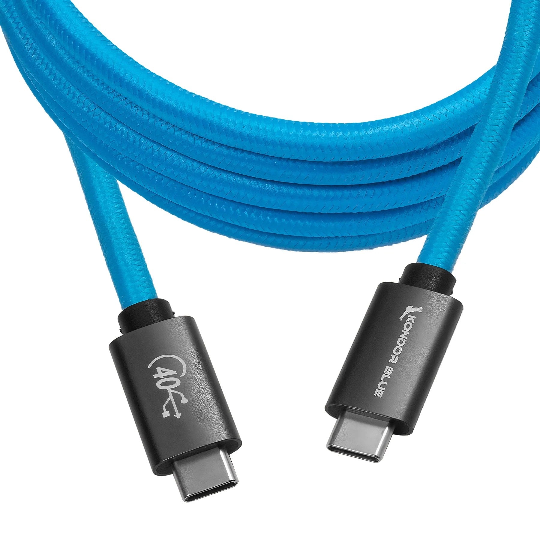 Kondor Blue THUNDERBOLT 4 Съвместим USB 4.0 тип C кабел Blazing 40G скорост 5A 100W
