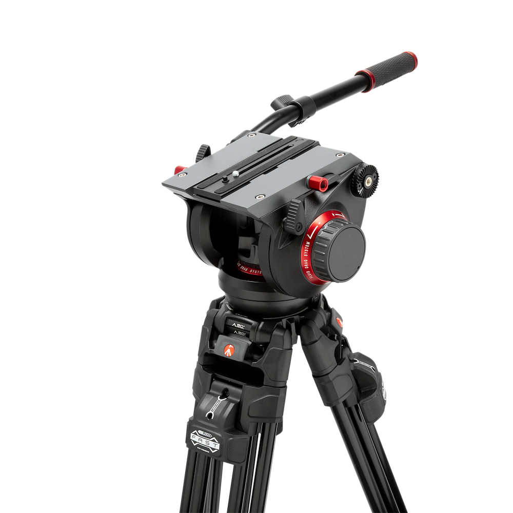Видео статив кит Manfrotto с глава 509 FAST и двойни бързо разпъващи алуминиеви крака 645 - среден паяк 5г. гаранция