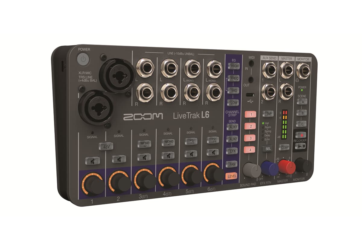 10 канален смесителен пулт с ефекти Zoom L-6 Livetrak - Digital Mixer and Recorder