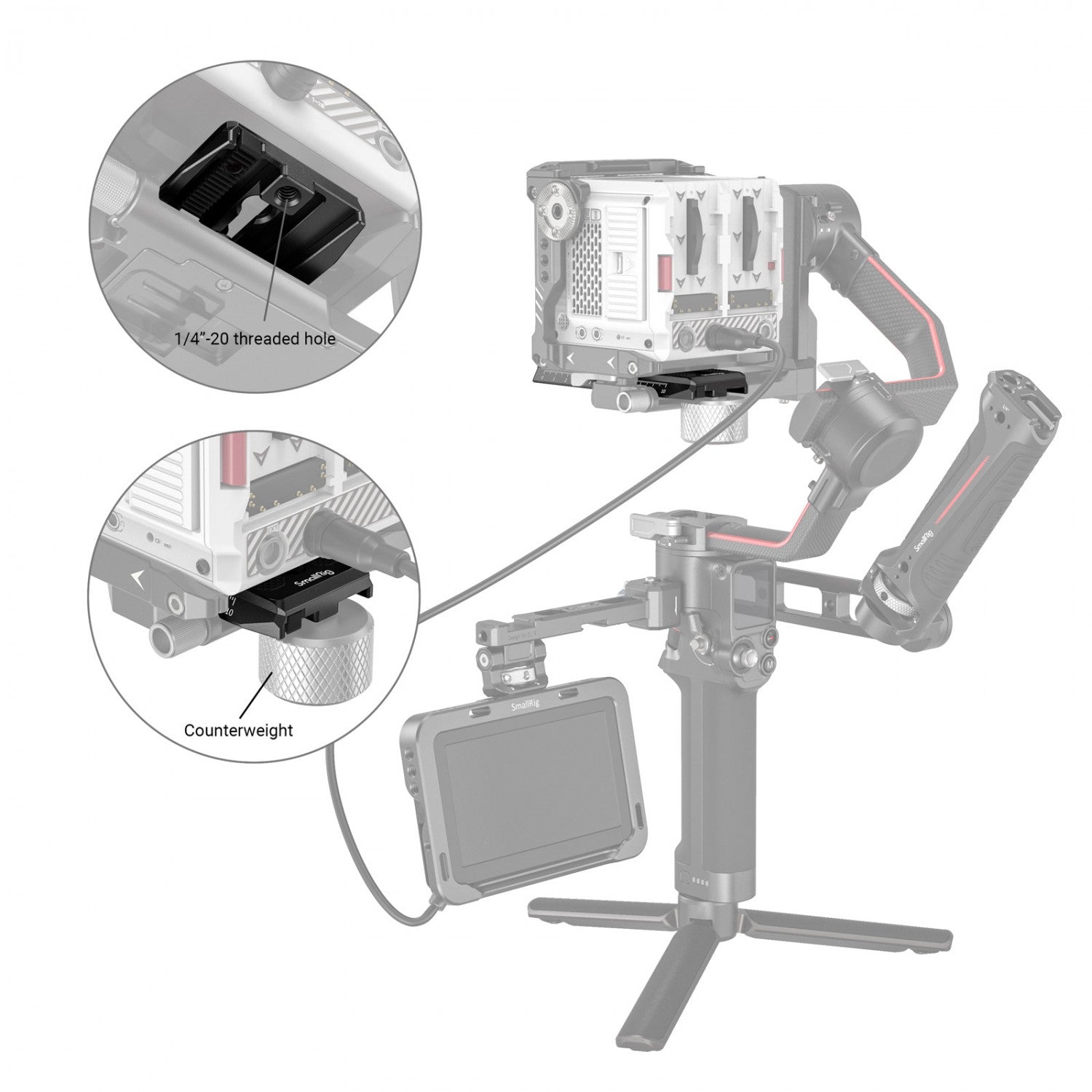 Плочка с бързо освобождаване SmallRig за DJI RS 2 / RSC 2 / Ronin-S Gimbal / RS 3 / RS 3 Pro