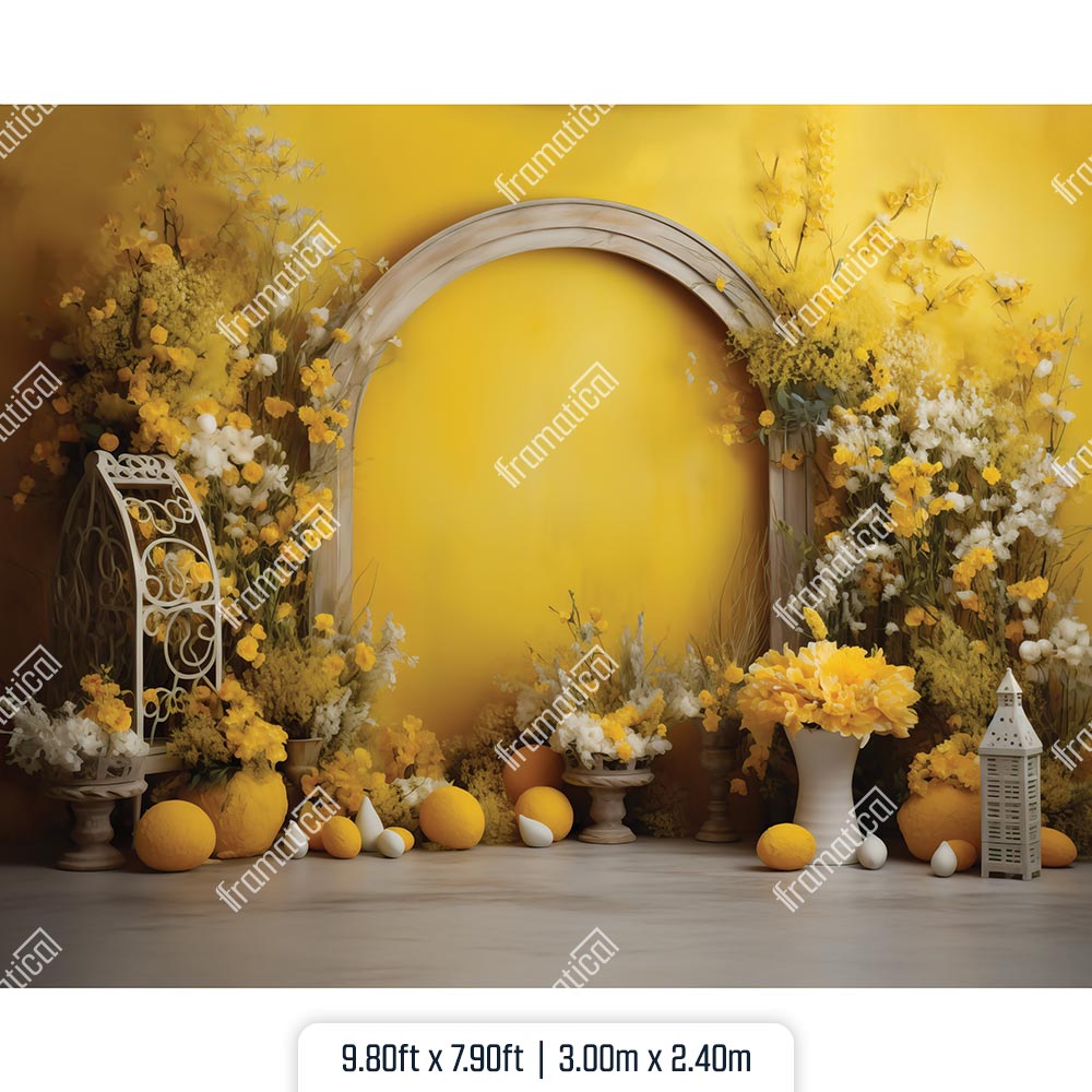 Текстилен фон - Lemon Bloom - 1.50m x 1.00m