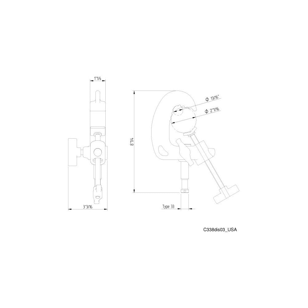 Manfrotto Avenger Quick Action Baby Clamp, w/ 16mm/ 5/8in Pin  full view Avenger Quick Action Baby Clamp, with 16mm/ 5/8in Pin  full view Avenger Quick Action Baby Clamp, w/ 16mm/ 5/8in Pin