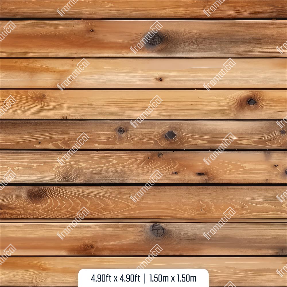 Natural Knotty Pine Horizontal Plank Mat Floor - 1.50m x 1.50m