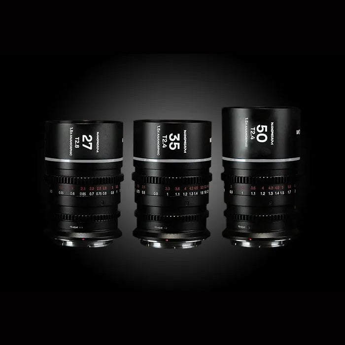 Комплект 3бр. анаморфни обективи Laowa Nanomorph S35 Prime (27mm, 35mm, 50mm) (Blue) - Fuji X