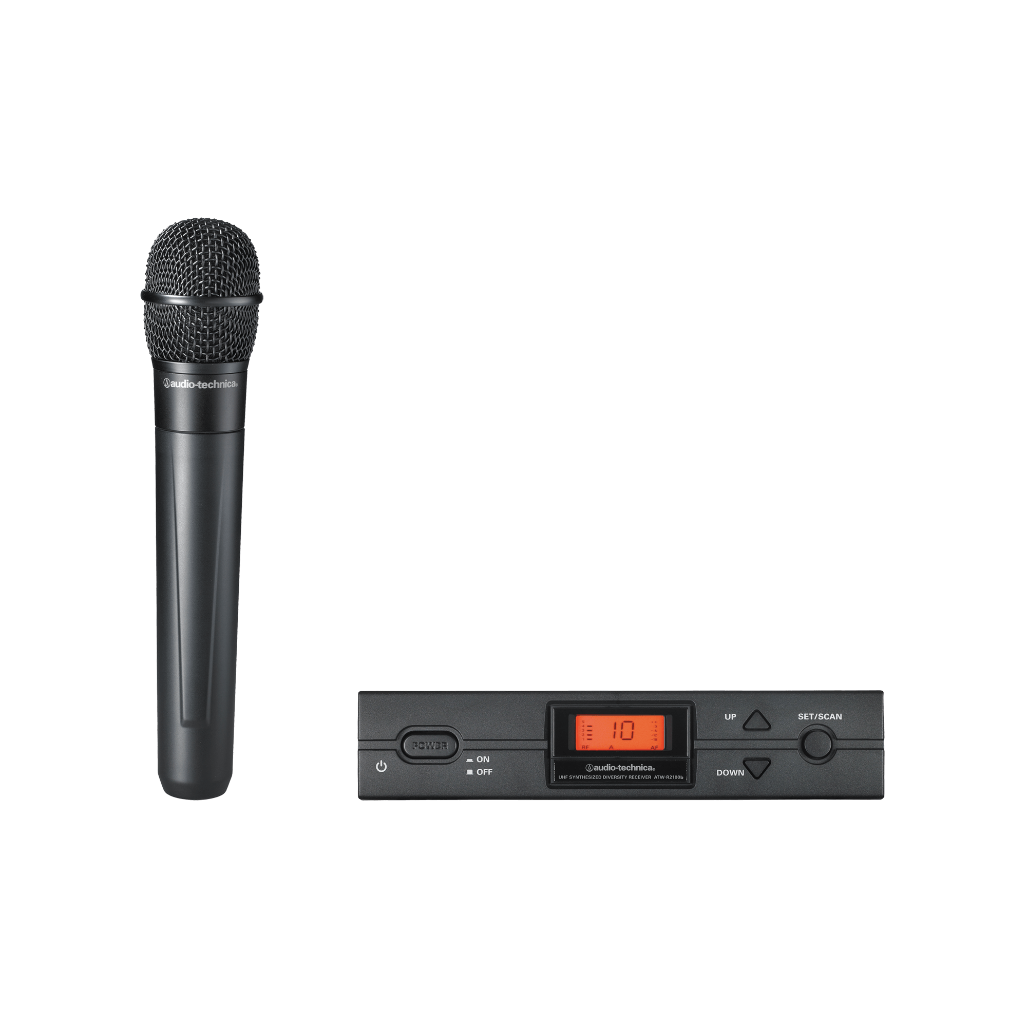 Безжична система Audio-Technica ATW-2120b I 487.125-506.500 MHz - Ръчен микрофон и настолен приемник