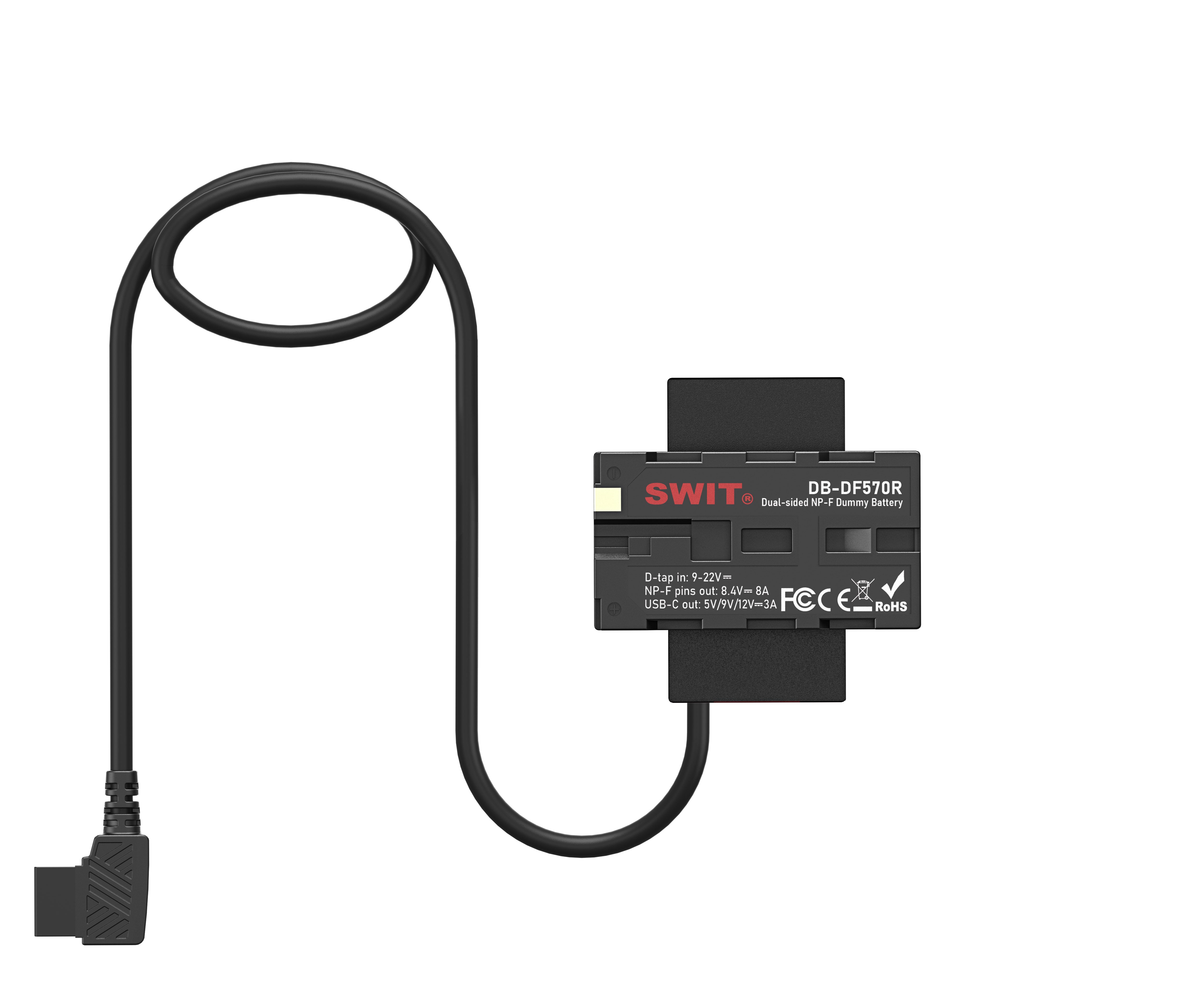 SWIT двустранна въртяща (270°) дъми батерия DB-DF570R с USB-C и D-Tap захранване - за Sony NPF