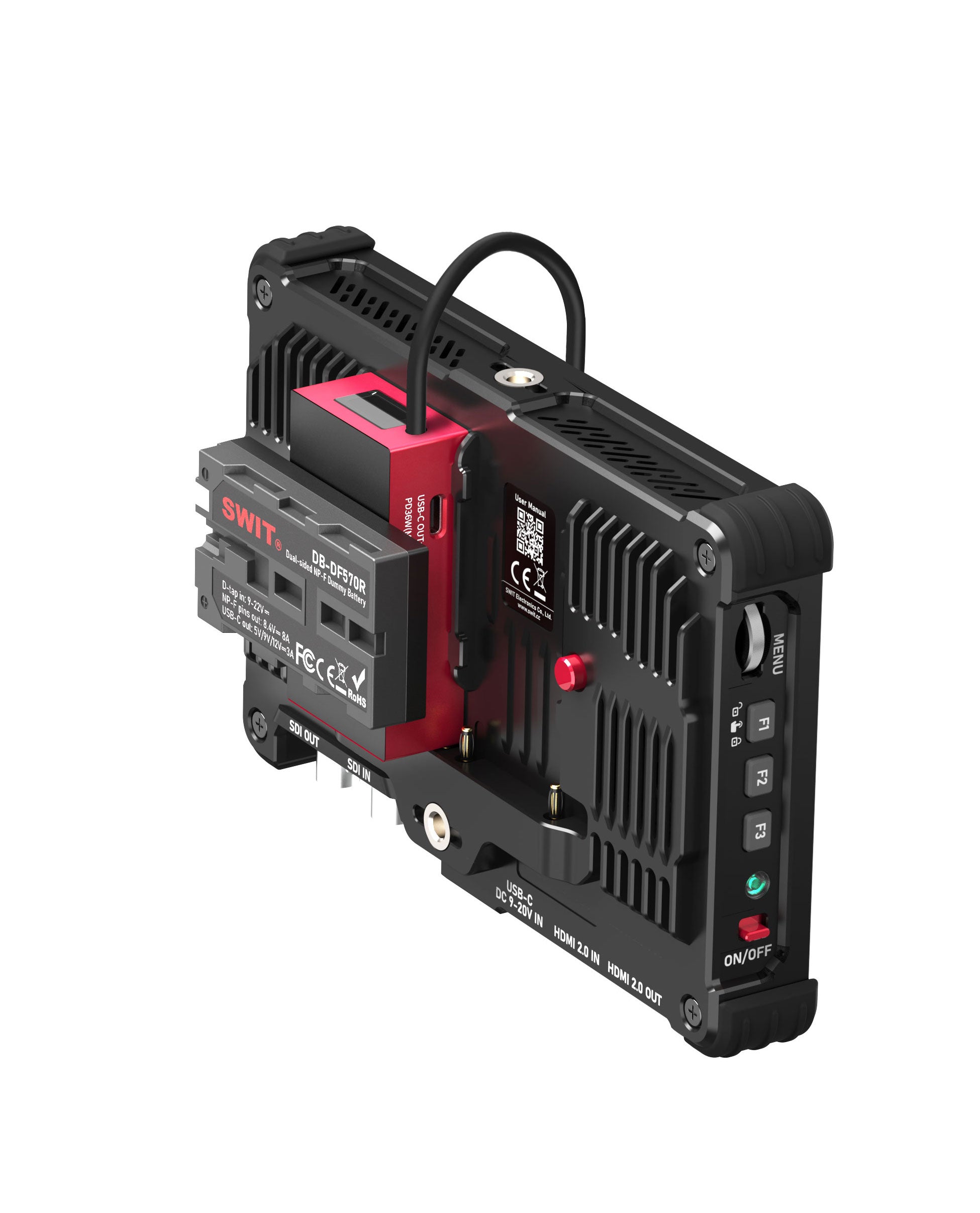 SWIT двустранна въртяща (270°) дъми батерия DB-DF570R с USB-C и D-Tap захранване - за Sony NPF