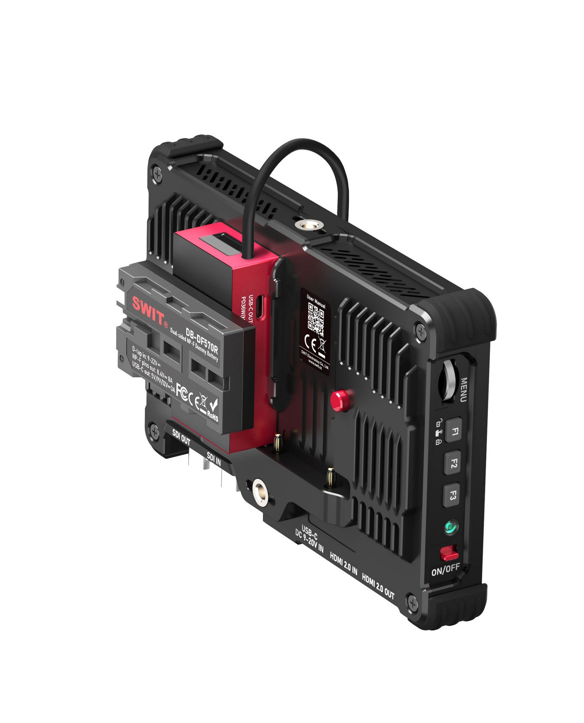 SWIT двустранна въртяща (270°) дъми батерия DB-DF570R с USB-C и D-Tap захранване - за Sony NPF