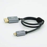 HDMI кабел ZILR 4K 60p Hyper-Thin High-Speed Micro-HDMI към Full HDMI Cable with Ethernet - 45cm