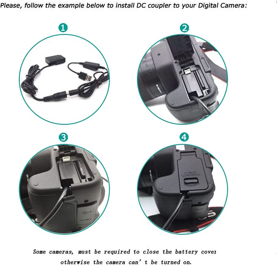 PD USB-C Cable AC8 and BLK22 Dummy Battery Coupler for Panasonic Lumix S5 DC-S5 DC-S5K