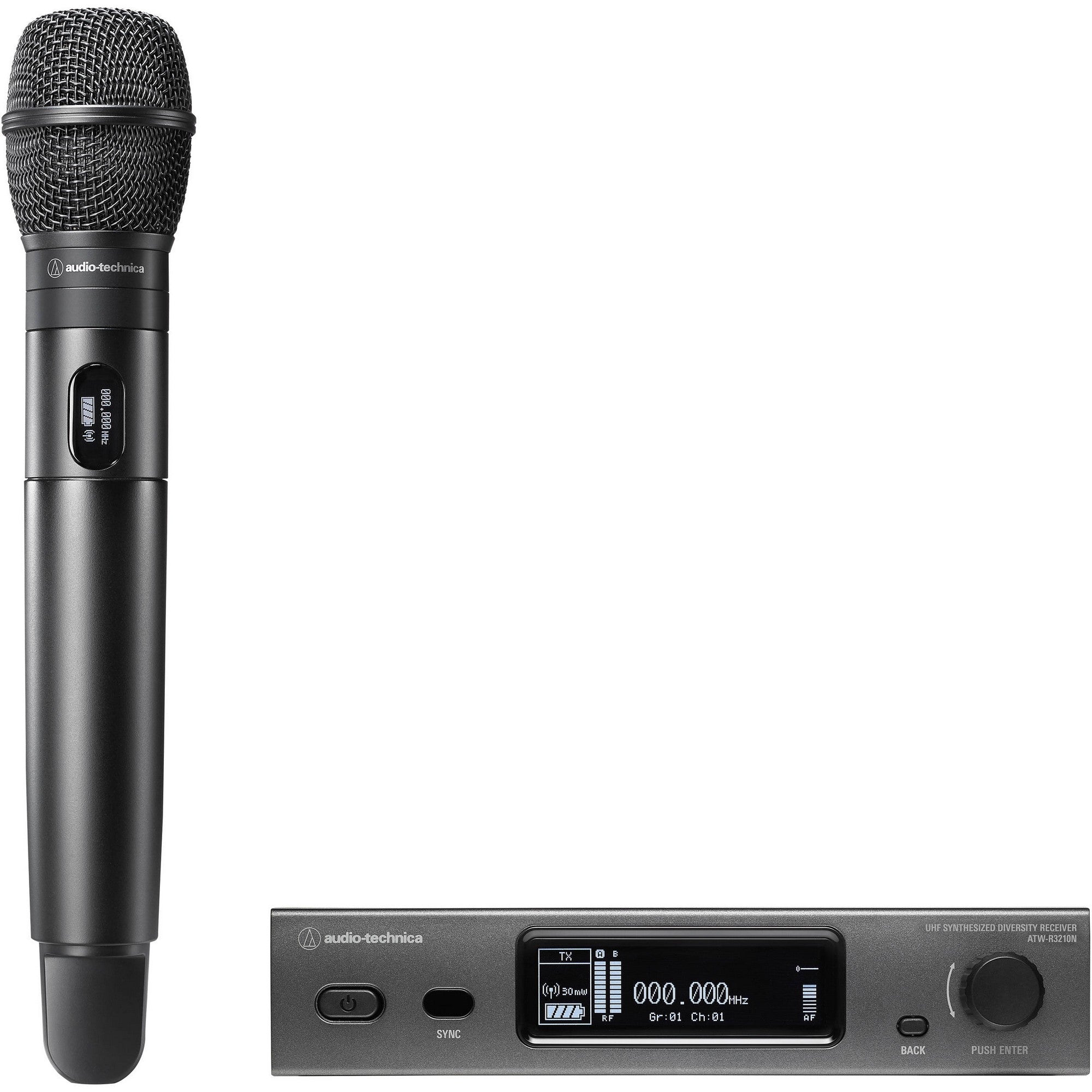 Безжичен с-ма Audio-Technica ATW-3212/C710 FG1 650.000-699.875 MHz - Ръчен микрофон със сменяема капсула и настолен приемник