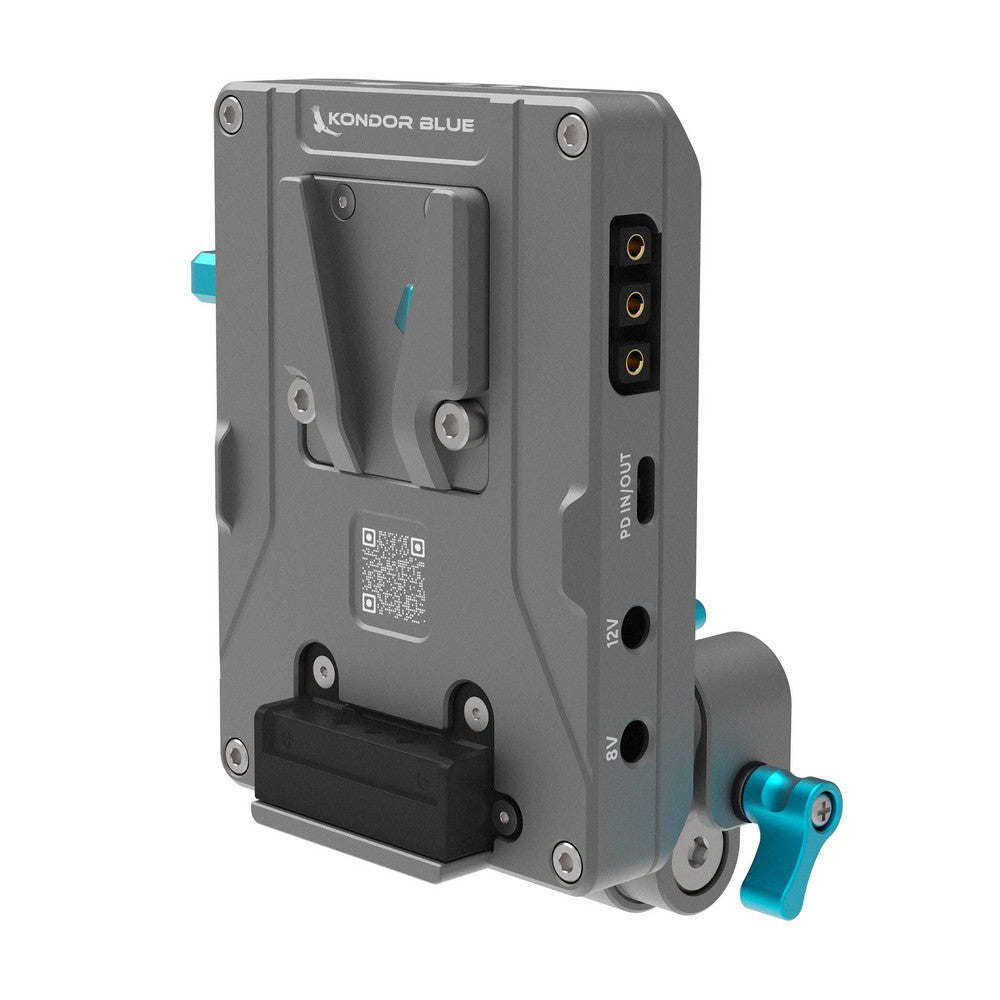 Kondor Blue V-Mount Pro Батерийна Плоча с Клампа за Тръби