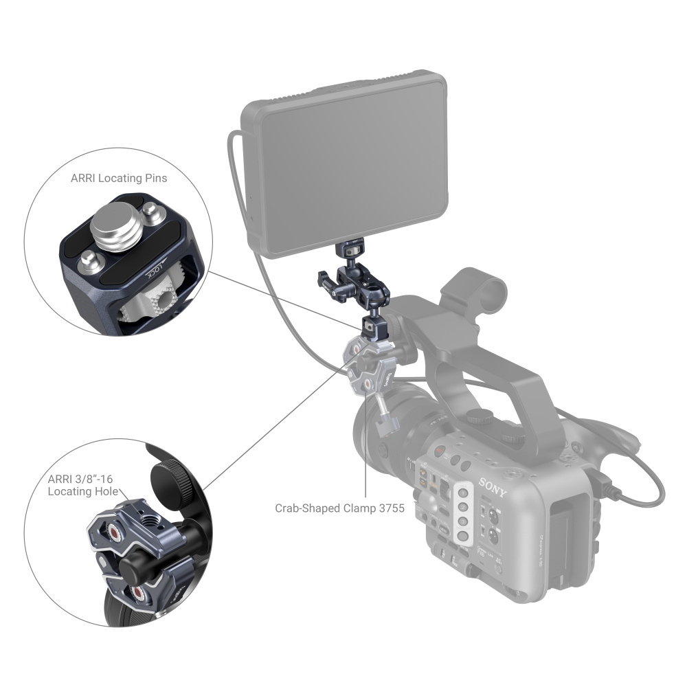 Магическо рамо SmallRig с две сачмени глави (винт 1/4 към винт 3/8)