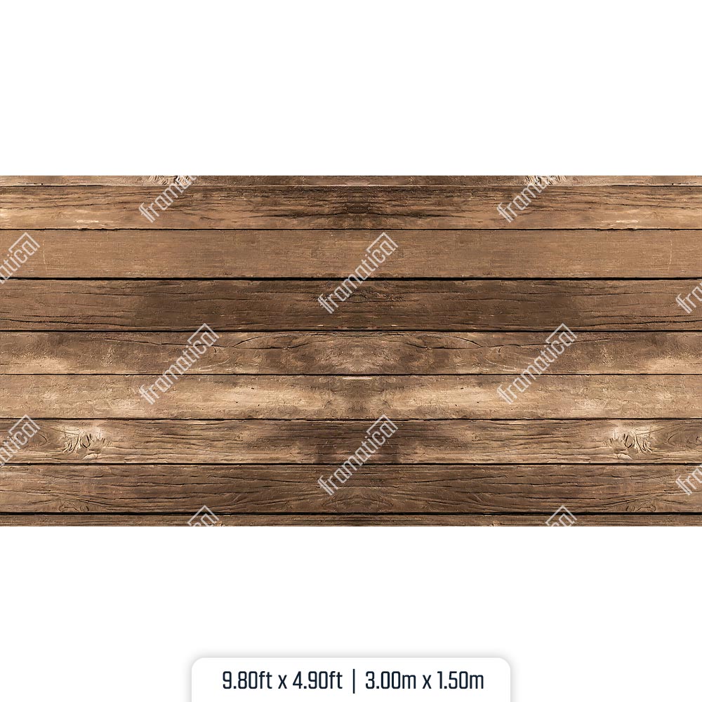 Natural Brown Wood Plank- Horizontal Mat Floor - 3.00m x 1.50m