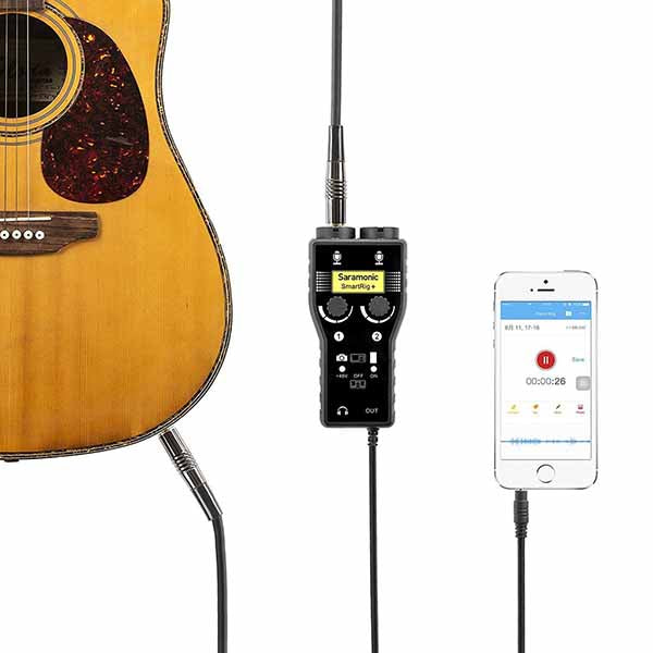 Saramonic SmartRig+ 2-канален XLR миксер/предусилвател към 3.5mm аудио жак