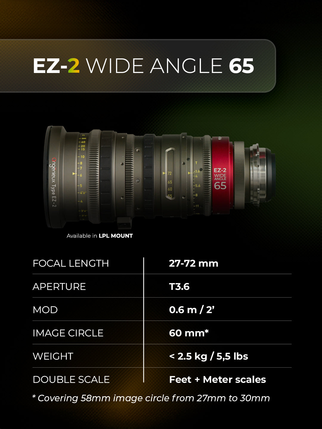 Angenieux EZ-2 65 27-72mm T3.6 (Wide Angle) (LPL)