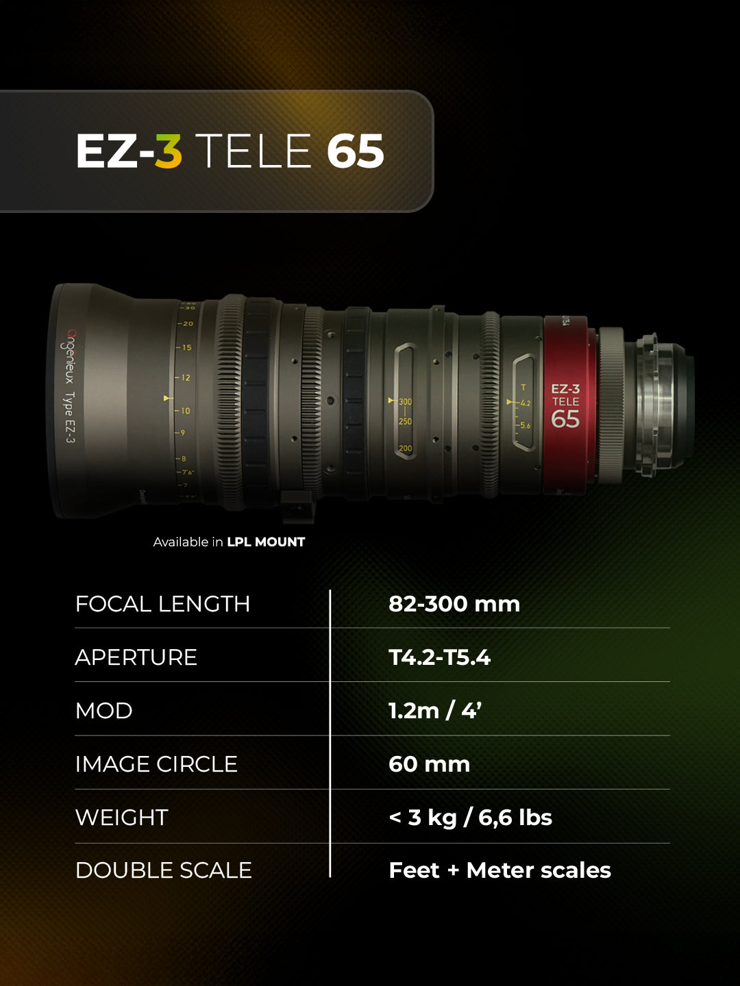 Обектив Angenieux EZ-3 65 82-300mm T4.2-T5.4 Telephoto (LPL)