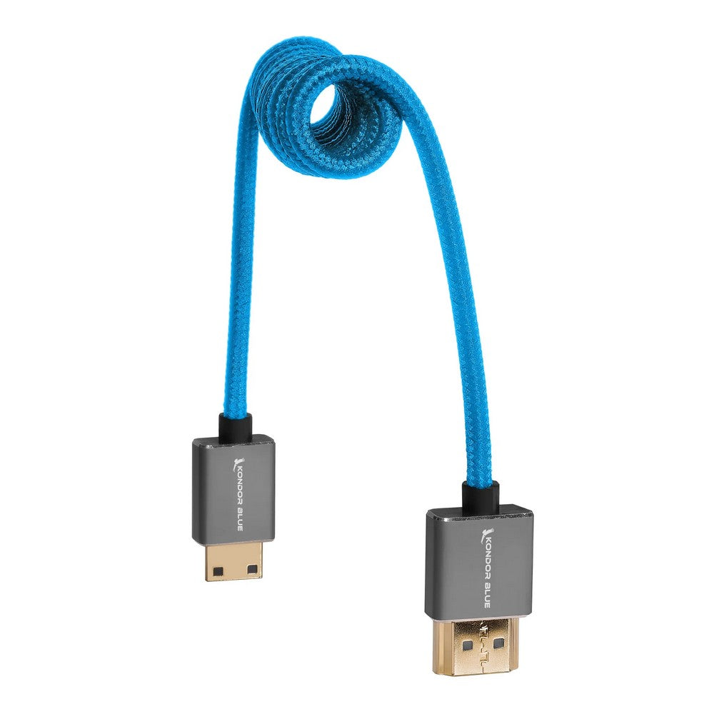 Mini HDMI към Full HDMI кабел 12-24инча навит