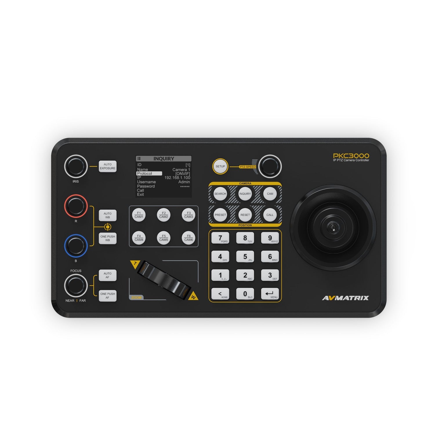 AVMATRIX PKC3000 Professional IP & Serial PTZ Camera Joystick Controller