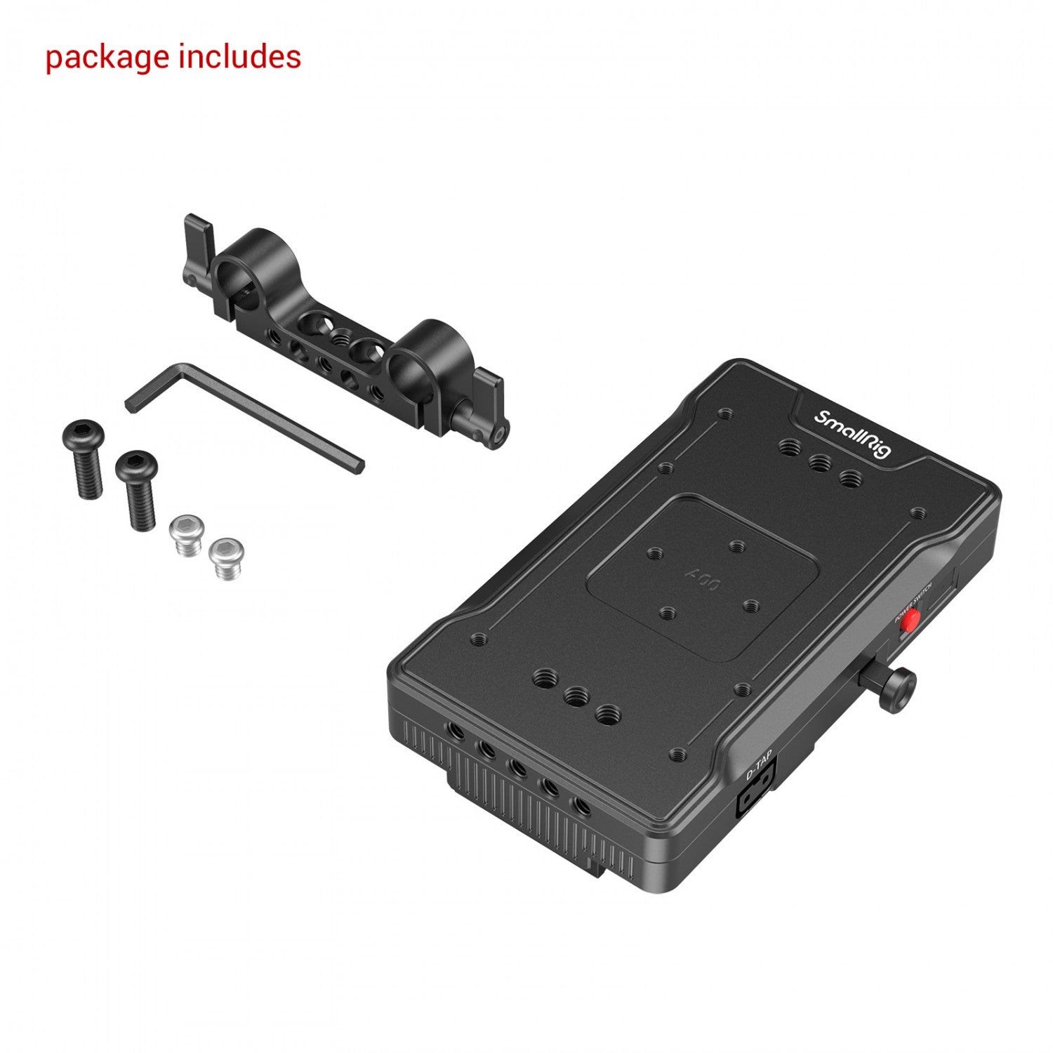 Адаптерна плоча за V-lock батерия SmallRig с двойна 15 мм скоба за тръби 3203B