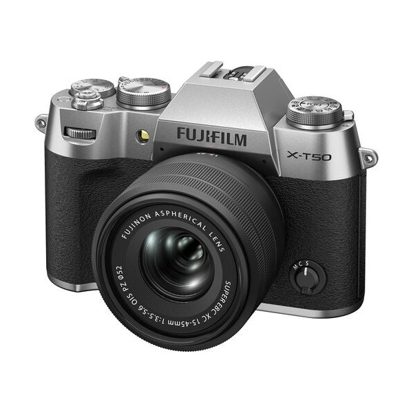 FUJIFILM X-T50 Mirrorless Camera with 15-45mm f/3.5-5.6 Lens Silver