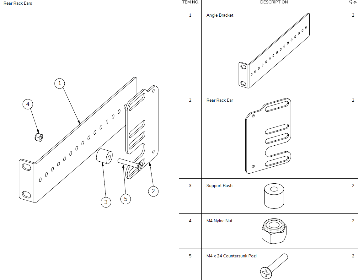 Rear Rack Kit C for Optimal Audio Zoner and AMP100/200/300