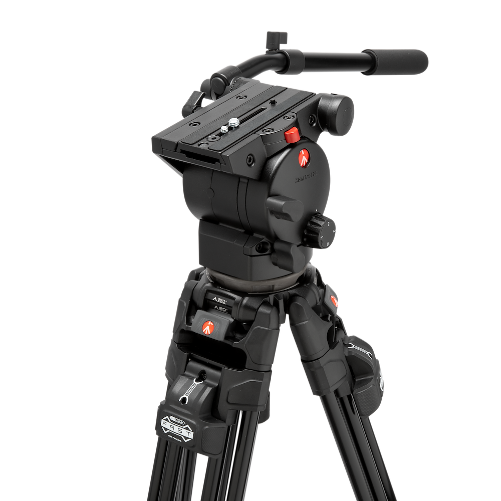 Manfrotto 526o Video Head with 645 Fast Twin Aluminum Tripod