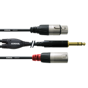 Y-кабел CORDIAL CFY 3 VFM – 6.3 мм стерео (м) към 1x XLR (ж) и 1x XLR (м), 3 метра