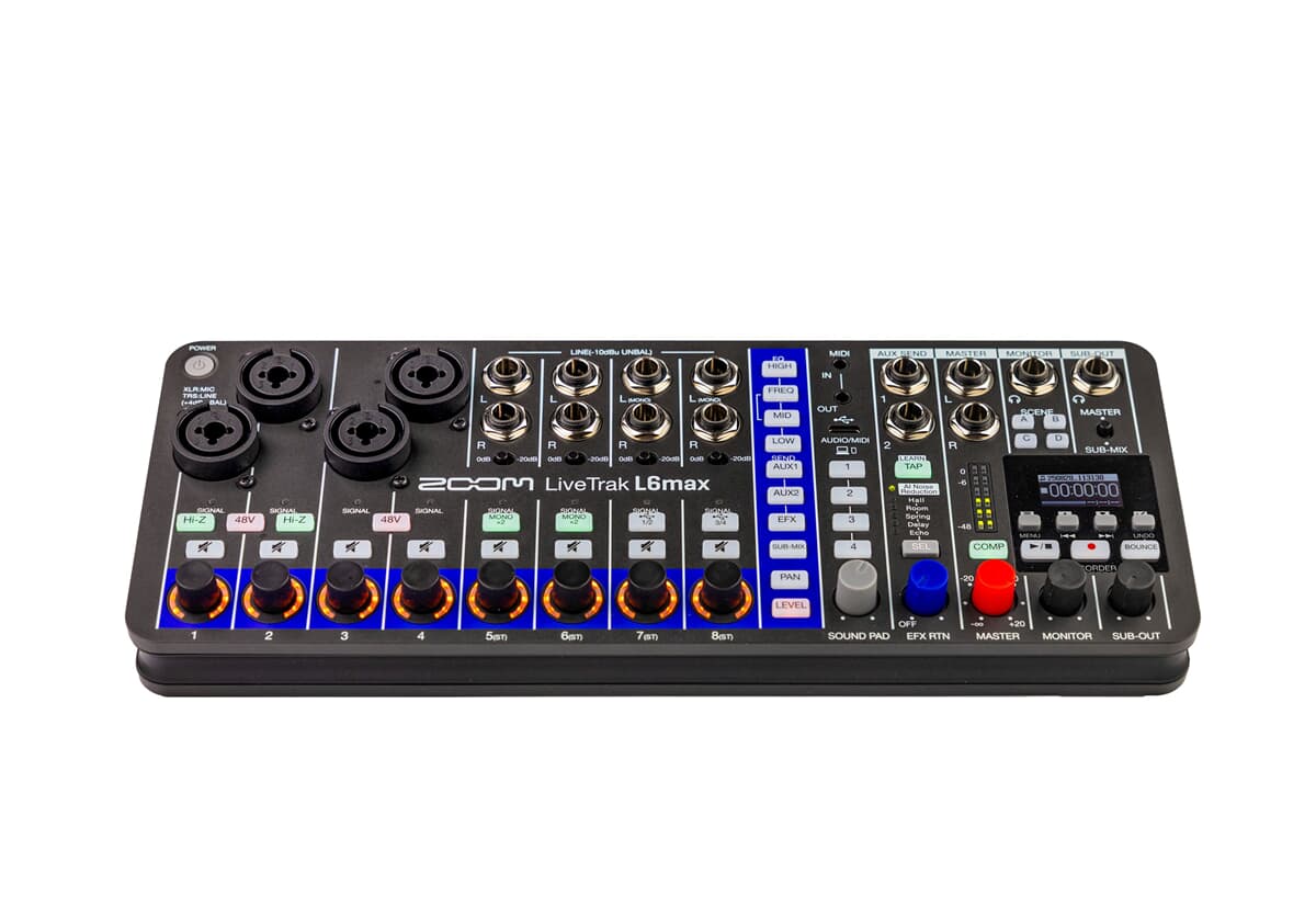 12 канален смесителен пулт с ефекти Zoom L-6Max Livetrak - Digital Mixer and Recorder